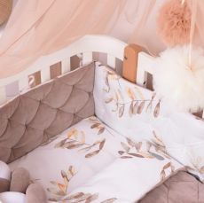 Дитячий постільний комплект Baby Veres Velour Mocco leaves (5 одиниць), бавовна-велюр